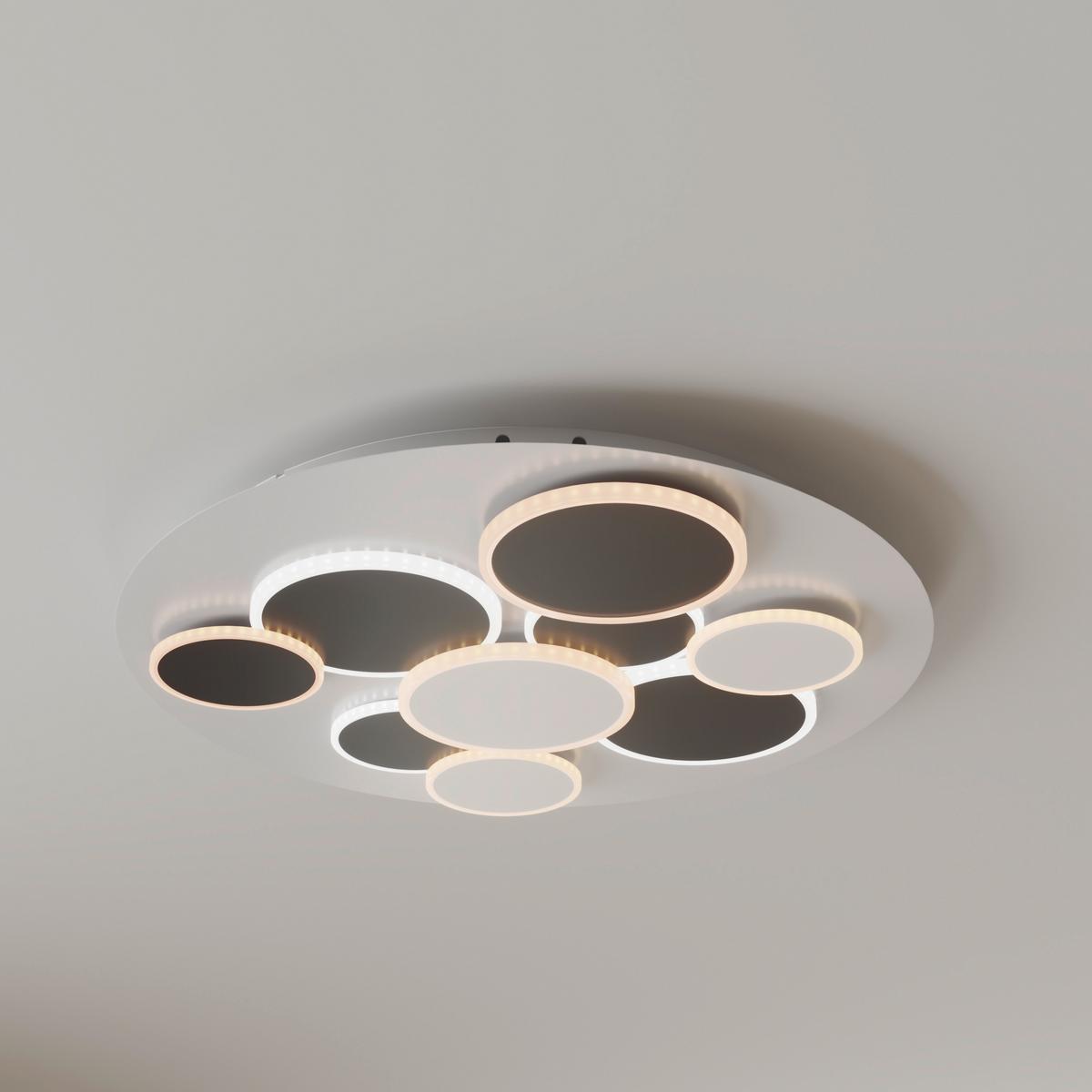 LAMPA SUFITOWA LED BLACKBURN *SBN* - czarny/biały, Trend, tworzywo sztuczne/metal (46,8/6cm) - Novel