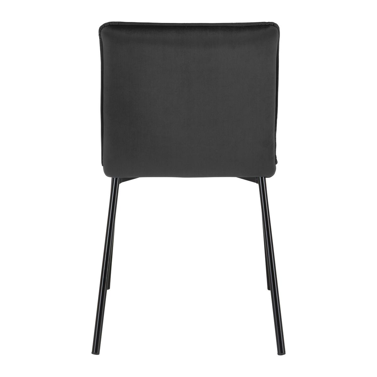 Stuhl Darla Schwarz Velours Gepolstert - Schwarz, MODERN, Holz/Textil (49cm) - Bessagi Home