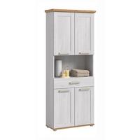 HOCHSCHRANK VERONA - Silberfarben/Lärchefarben, Trend, Holzwerkstoff/Kunststoff (74/187/34cm) - MID.YOU