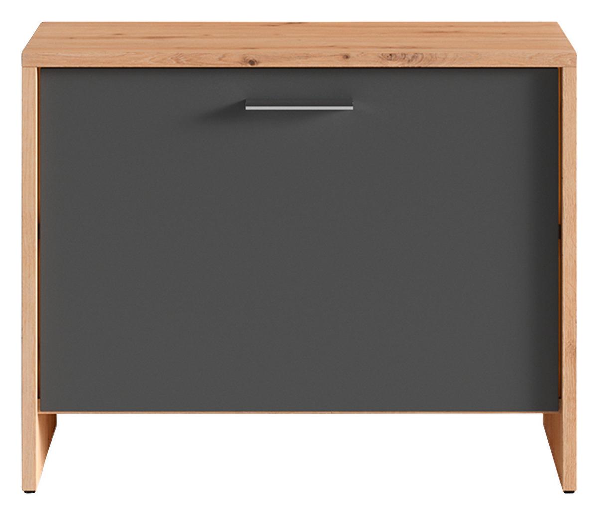 Garderobenbank Ben Eiche Artisan/Anthrazit - Anthrazit/Silberfarben, MODERN, Holzwerkstoff/Kunststoff (60/48/35cm) - MID.YOU