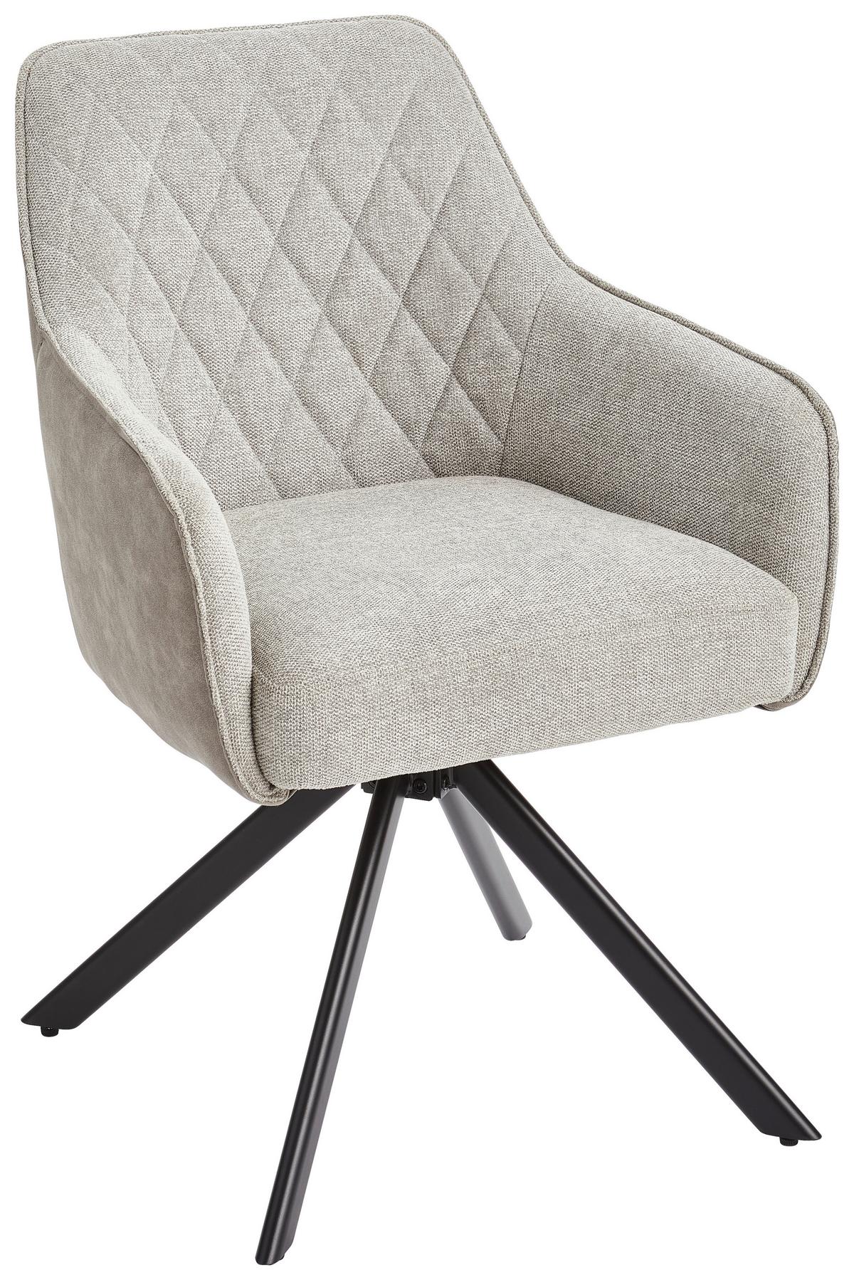 KRZESŁO Z PODŁOKIETNIKAMI JULE - beżowy/czarny, Modern, metal/drewno (60/87/65cm) - Livetastic