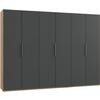 Drehtürenschrank Level 36A ca. 300x216x58cm Graphitfarben - Chromfarben/Eichefarben, MODERN, Holzwerkstoff (300/216/58cm) - MID.YOU