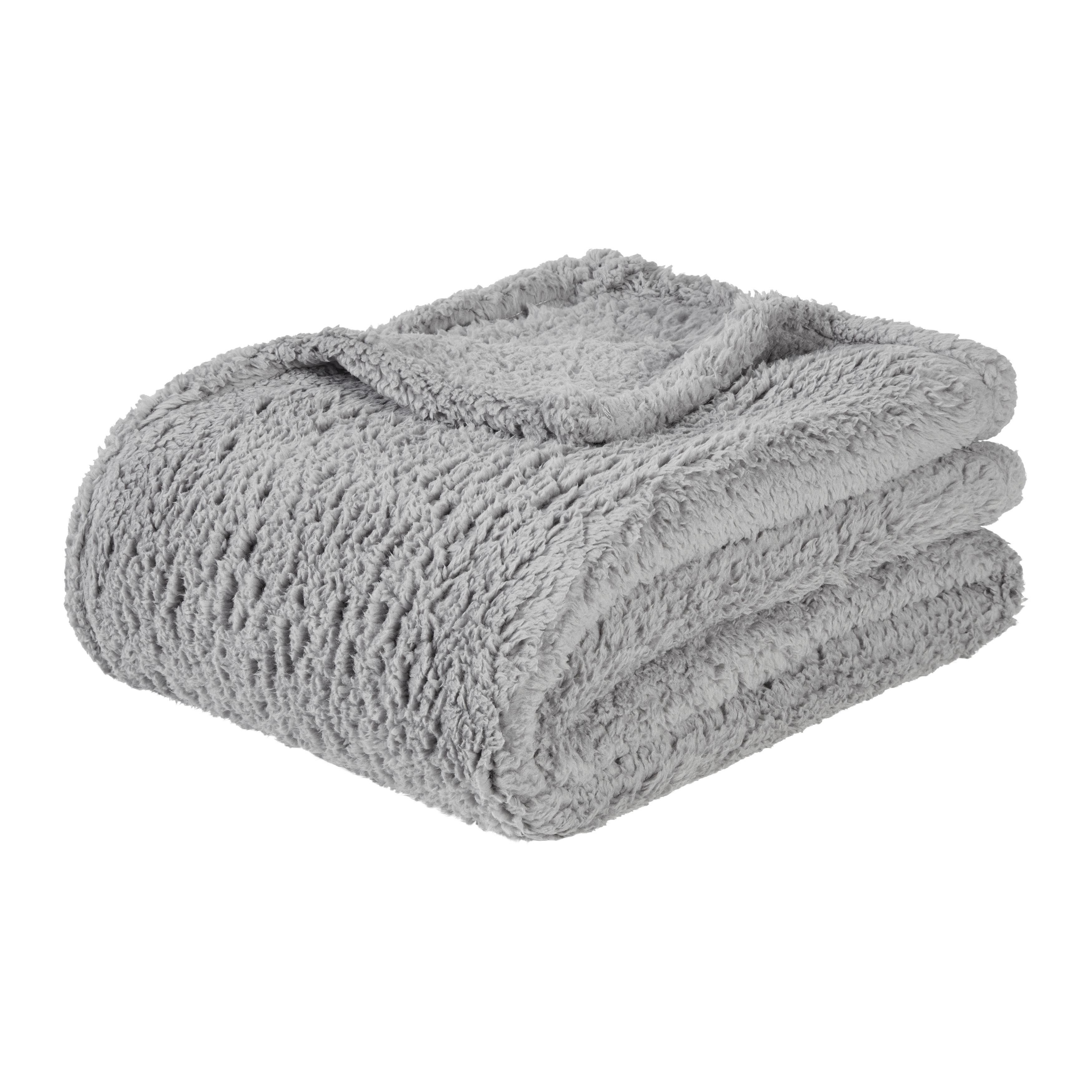Kuscheldecke Teddy Grau ca. 130x170cm - Grau, MODERN, Textil (130/170cm) - Moderano
