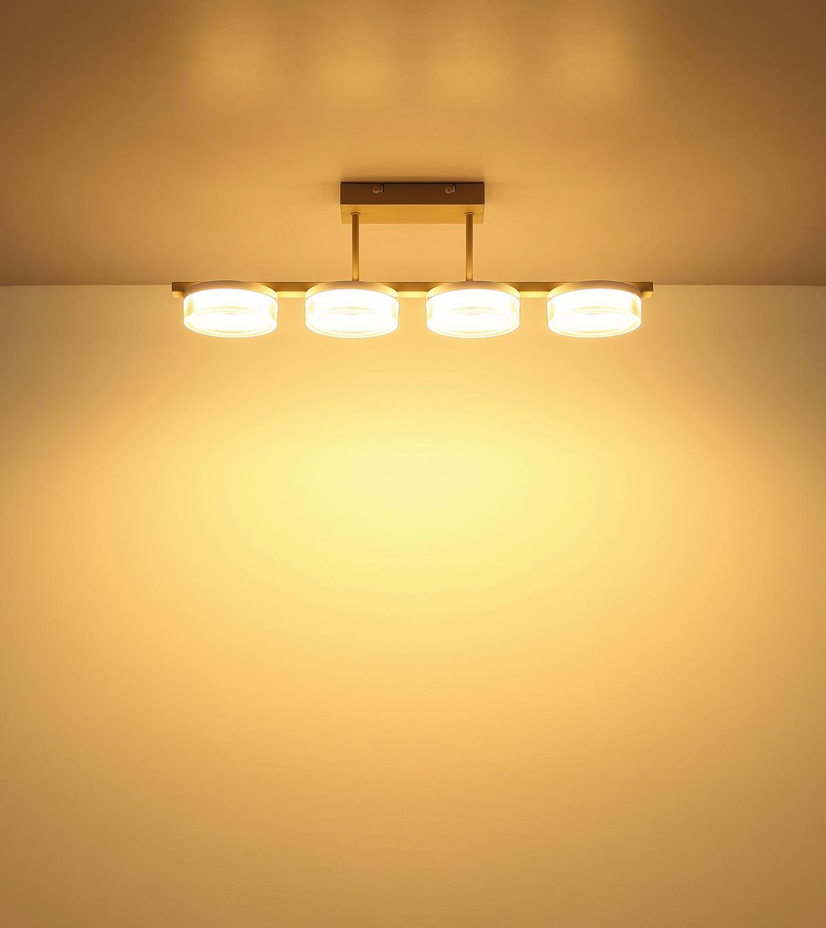 Led Stropna Svjetiljka Zara - bijela/boje pijeska, Design, metal/plastika (67/13/19,5cm) - Globo