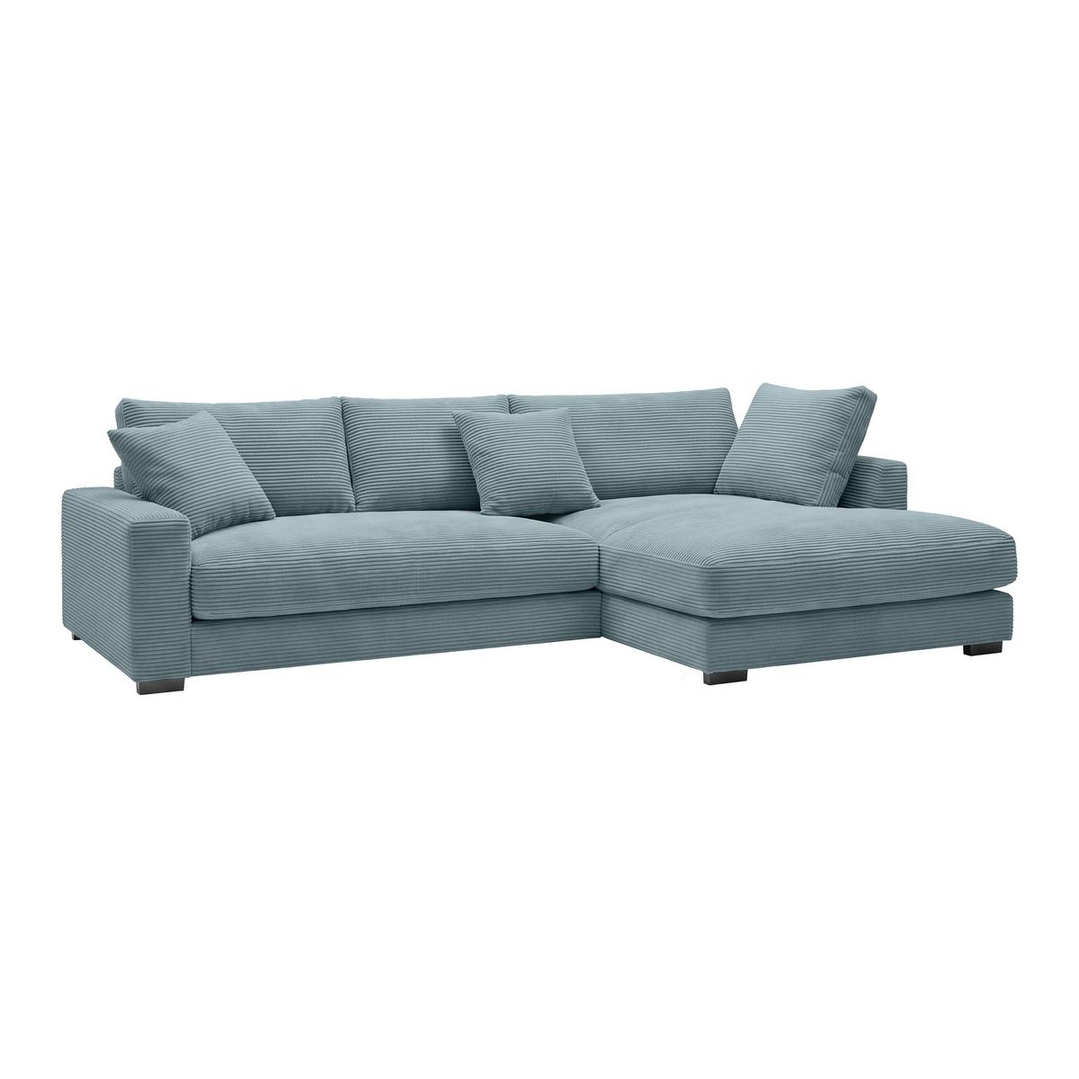 Ecksofa Pedro Petrol - Petrol/Schwarz, MODERN, Kunststoff/Textil (300/190cm) - Mömax
