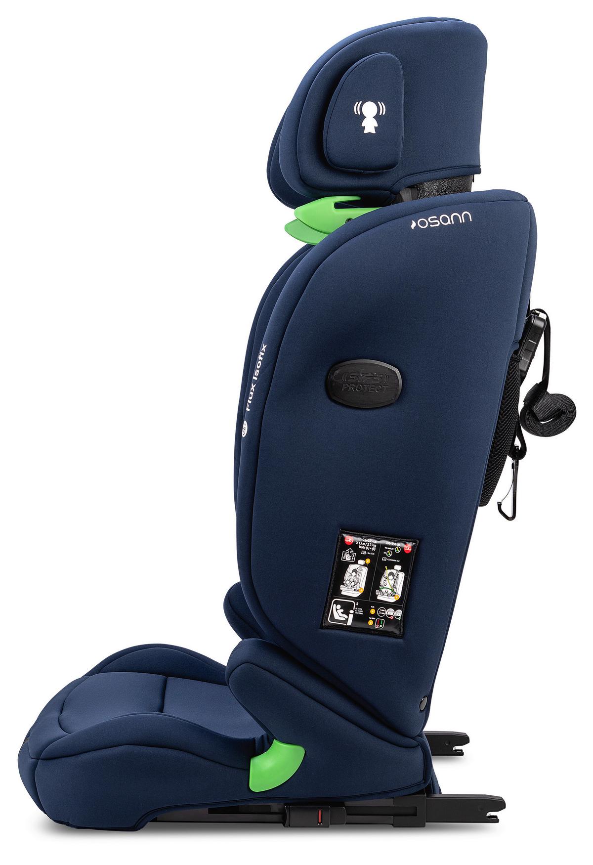 DZIECIĘCY FOTELIK SAMOCHODOWY FLUX ISOFIX - ciemnoniebieski/niebieski, Basics, tworzywo sztuczne/tkanina (44/61,5/47cm) - Osann
