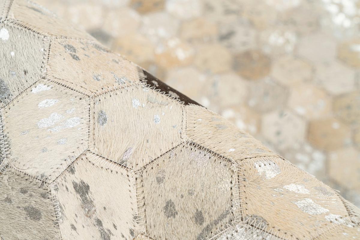 LEDERTEPPICH RAVI 400 - Silberfarben/Grau, Konventionell, Leder (160/230cm) - Kayoom