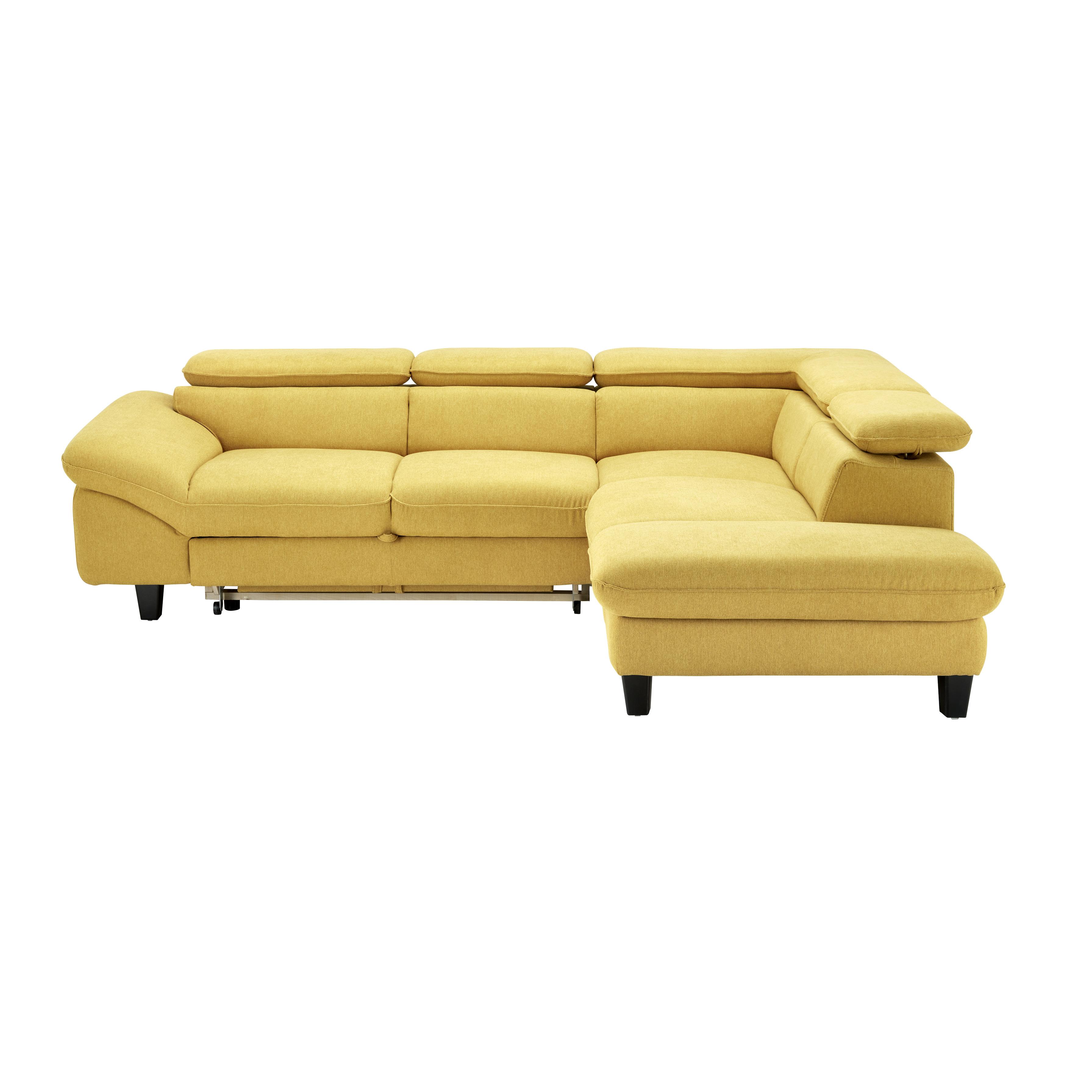 Sedežna Garnitura Pilot - rumena, Moderno, tekstil/les (266/73/108-214cm) - Bessagi Home