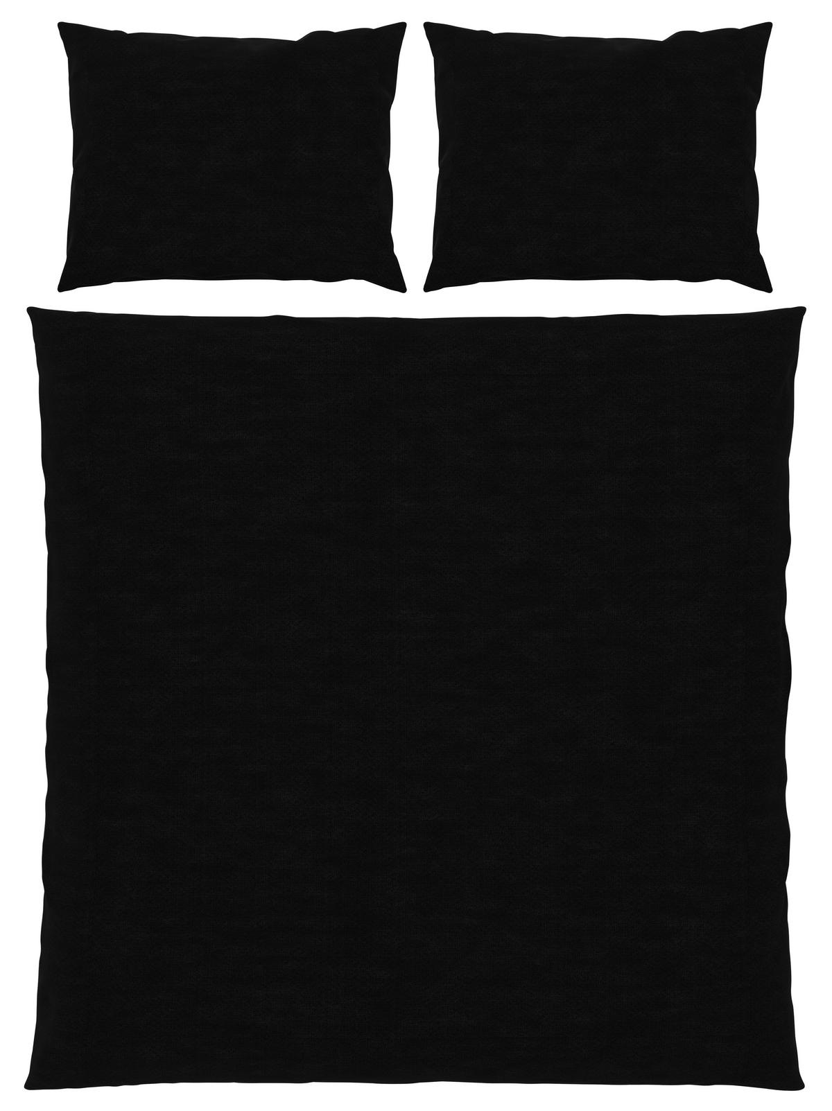 Bettwäsche Iris XXL Schwarz ca. 200x220cm - Schwarz, MODERN, Textil (200/220cm) - Modern Living