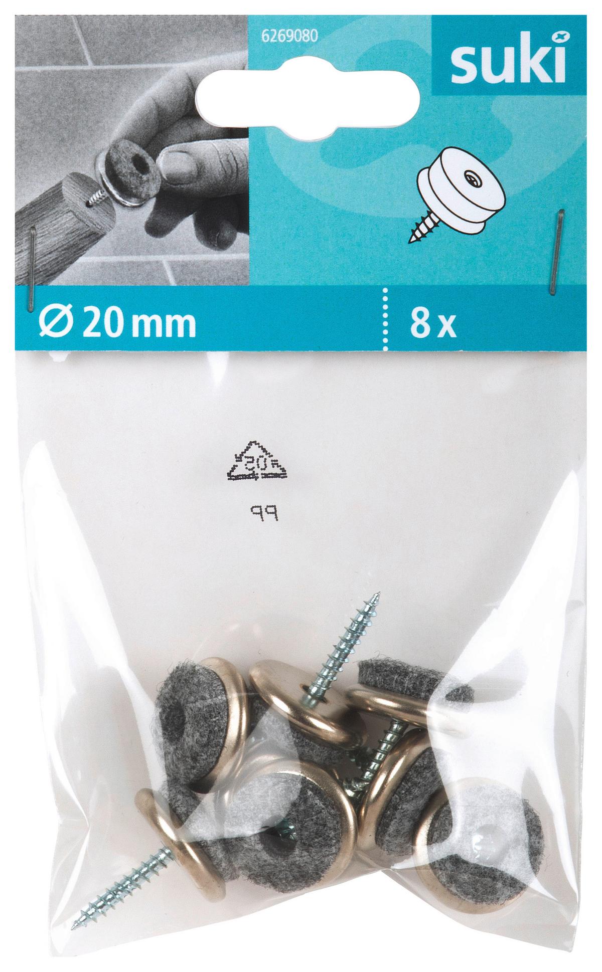 Filckorong 20mm 8db - ezüstszínű, műanyag/fém (2cm) - Suki