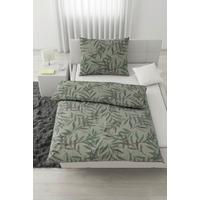 Posteljnina Stitched Leaves - zelena/sivovijolična, tekstil (140/200cm) - Modern Living