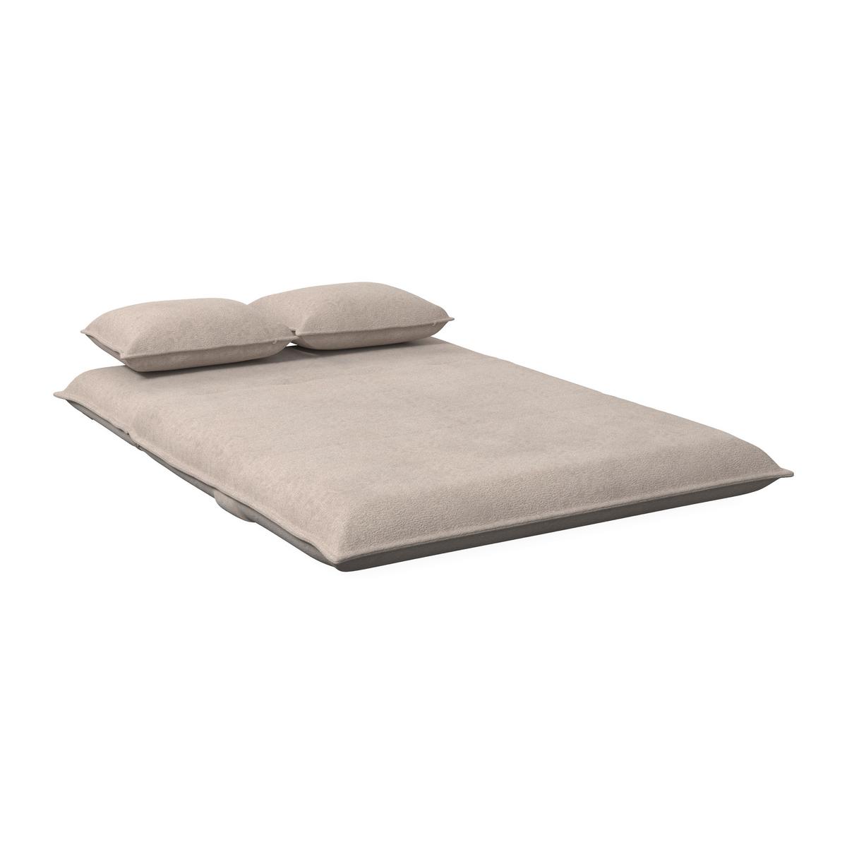 Schlafsofa Macy Bouclé Beige - Beige, MODERN, Textil/Metall (140/35/63cm) - Bessagi Home