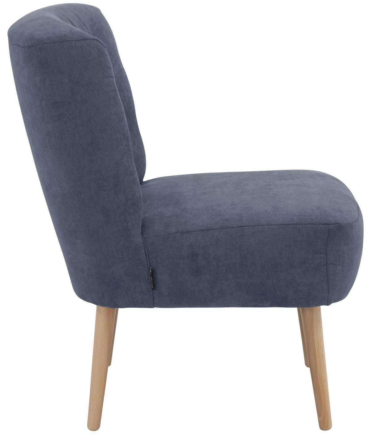 SESSEL FIONA - Blau/Buchefarben, Design, Holz/Textil (58/78/68cm) - Max Winzer