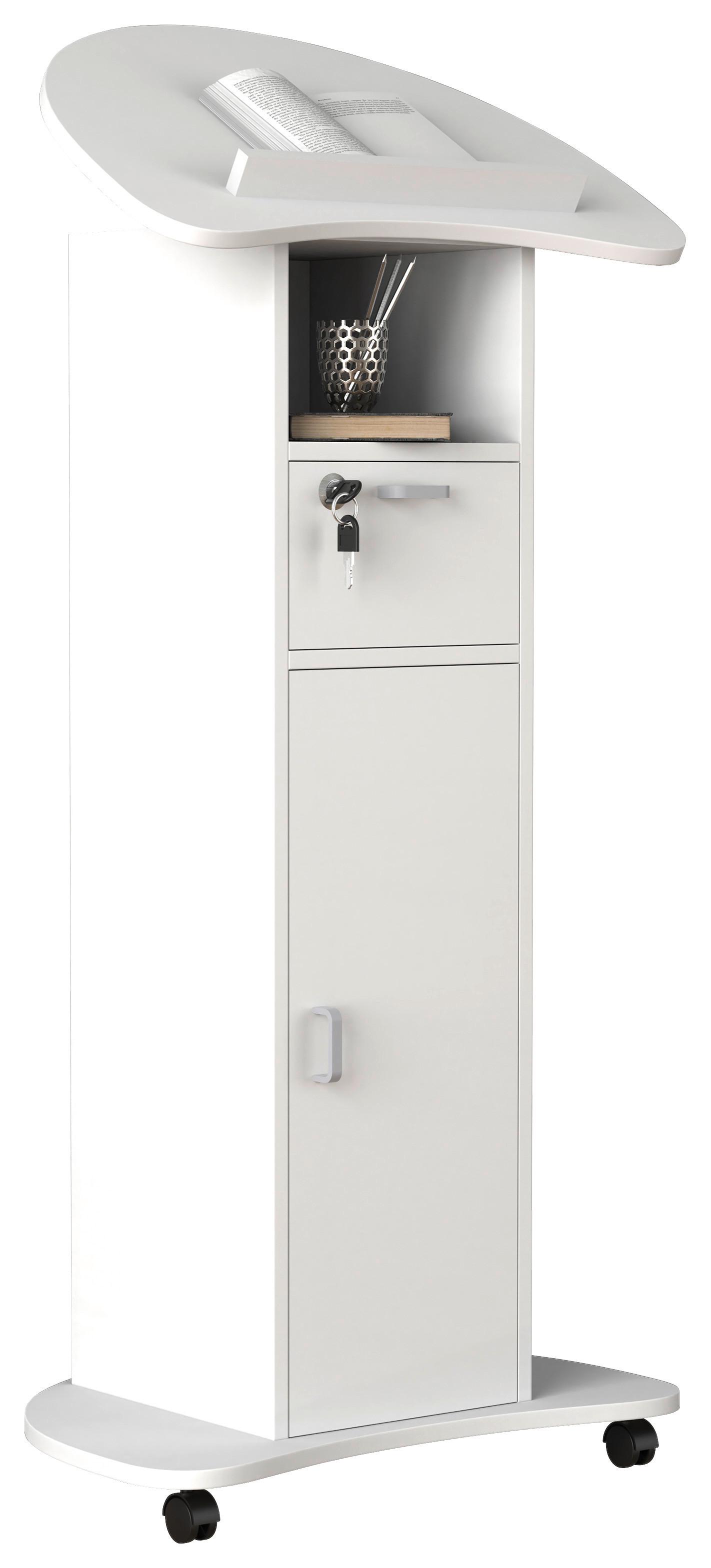 Stoječi Pult Redola L, Bela - bela, Moderno, leseni material (56/110/37cm) - MID.YOU