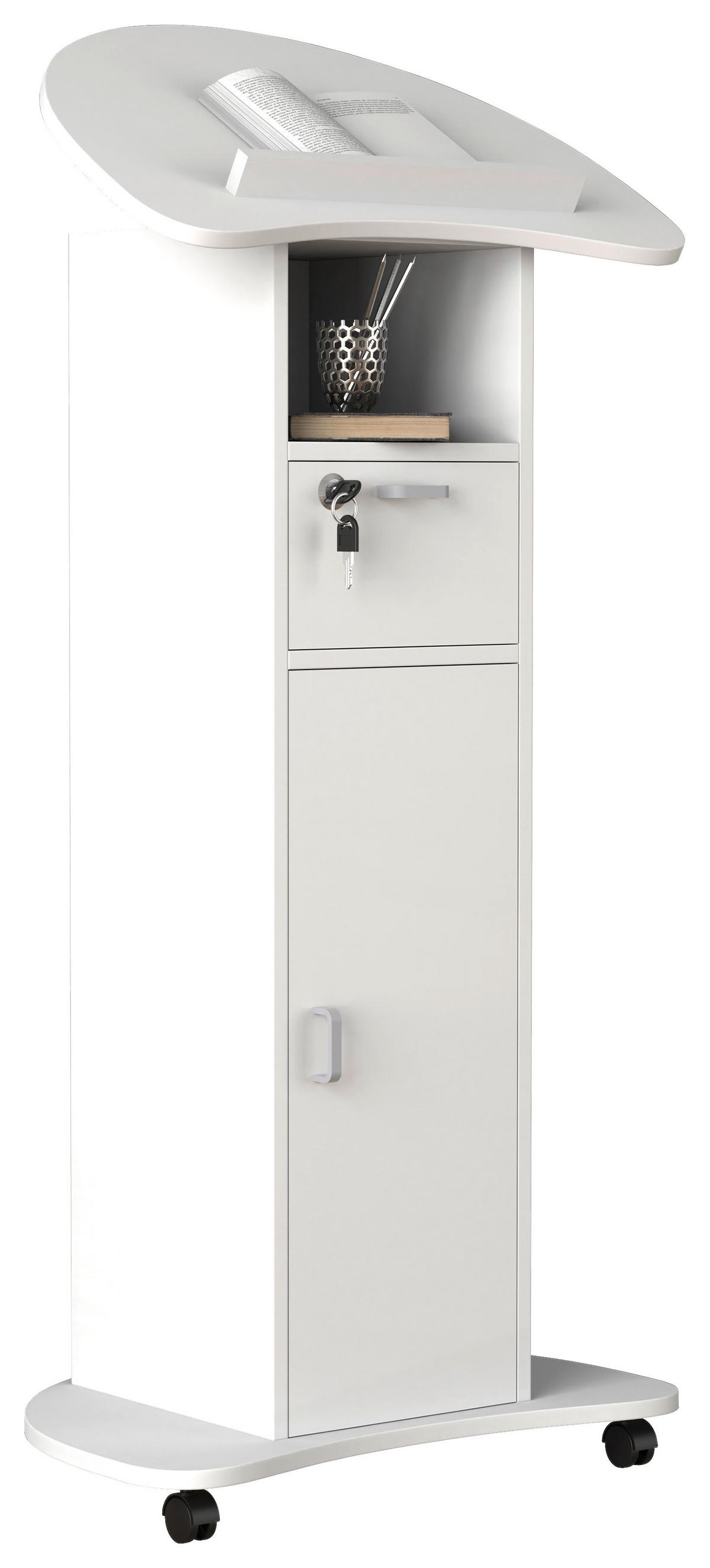 Stoječi Pult Redola L, Bela - bela, Moderno, leseni material (56/110/37cm) - MID.YOU