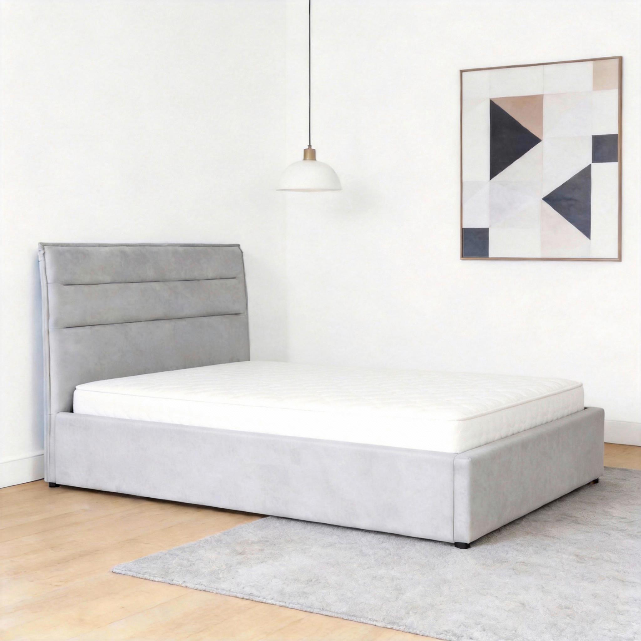 STOPPAD SÄNG SIENNA -EXKLUSIV- -BASED- - ljusgrå/svart, Lifestyle, metall/trä (120/200cm) - Based