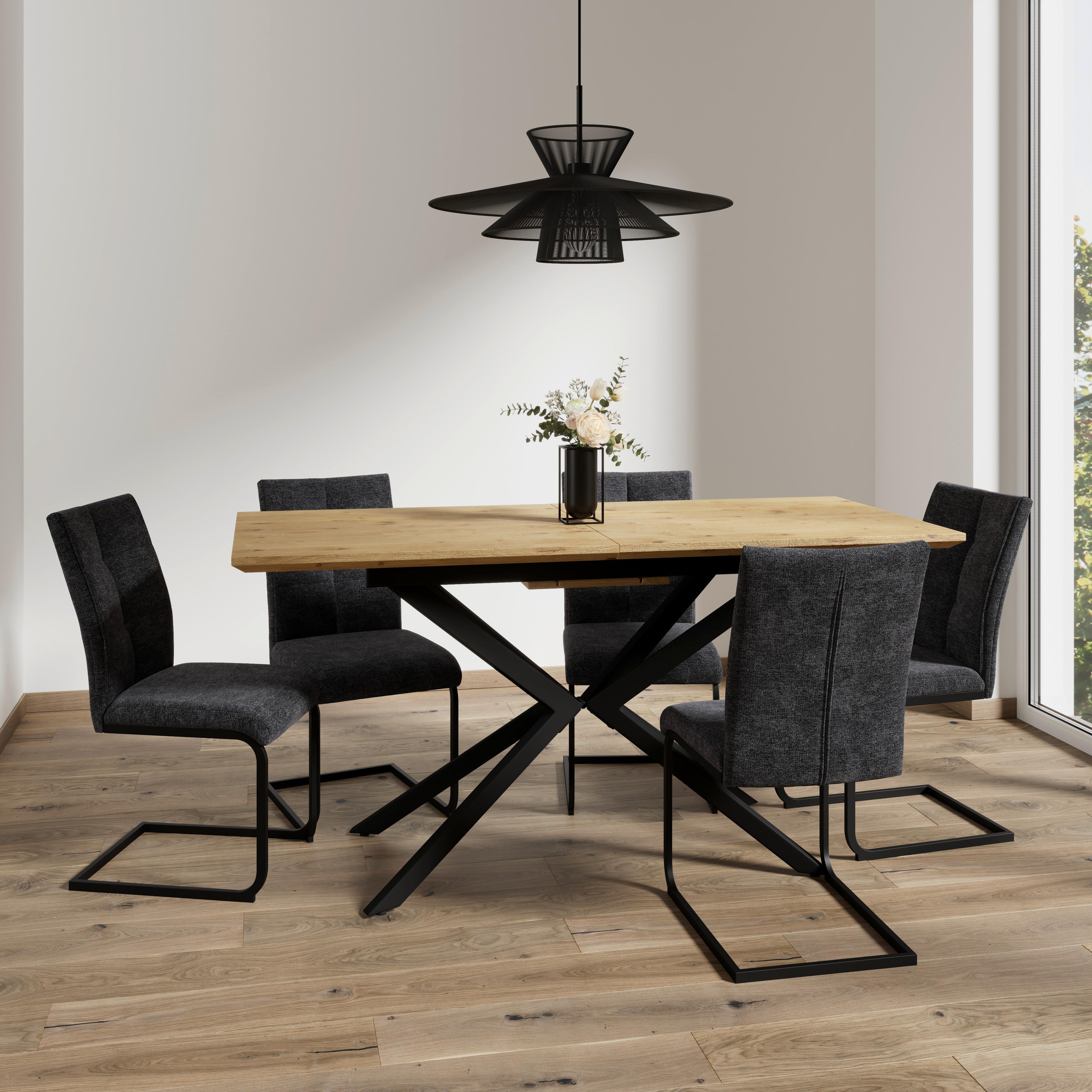 SVIKTSTOL COLIEN - mörkgrå/svart, Modern, metall/trä (46/94/62cm) - Bessagi Home