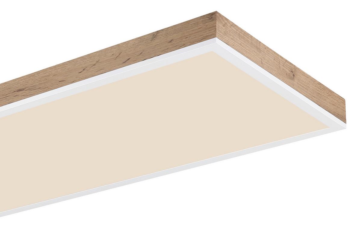 Stropna Led-svetilka Doro, S Sijalko - bela/temno rjava, Natur, kovina/umetna masa (120/30/7,5cm) - Globo