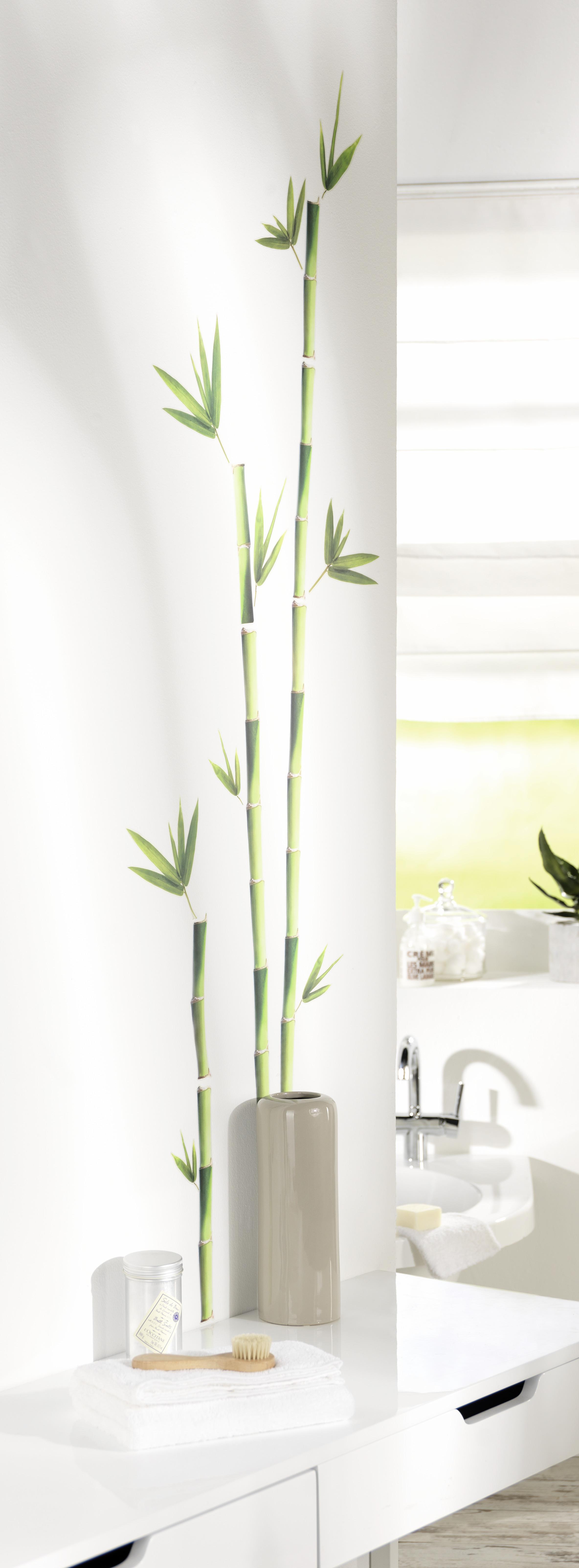 Dekosticker Ilvy Bambus in Grün - Grün, MODERN, Kunststoff (50/70cm) - Modern Living