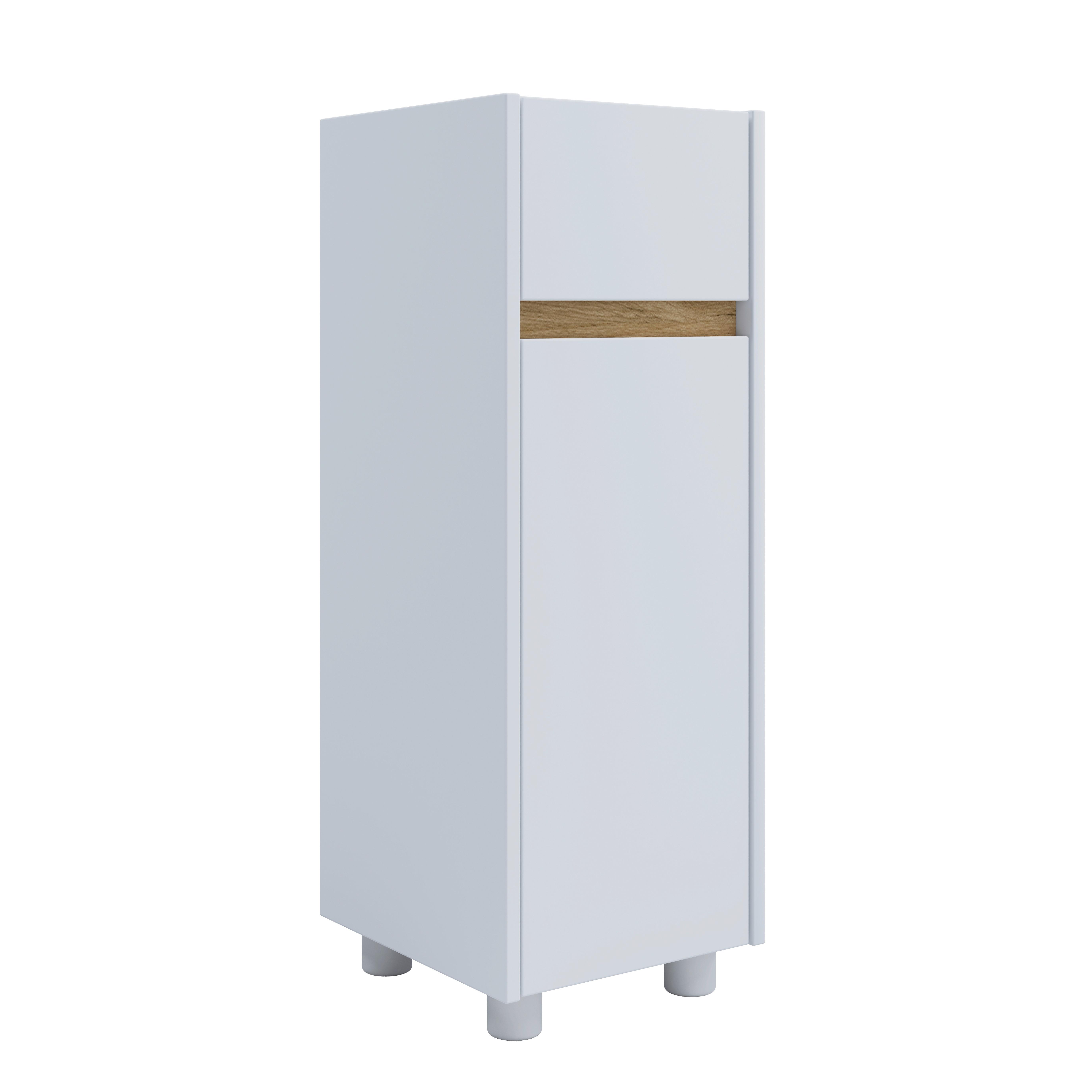 Midischrank Cosila - Honigeiche/Weiss, Trend, Holzwerkstoff/Kunststoff (30/85/33cm) - MID.YOU