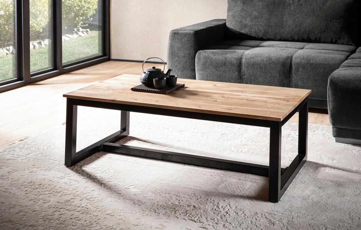 COUCHTISCH WL7.063 - Schwarz/Akaziefarben, Design, Holz/Metall (110/60/40cm) - MID.YOU