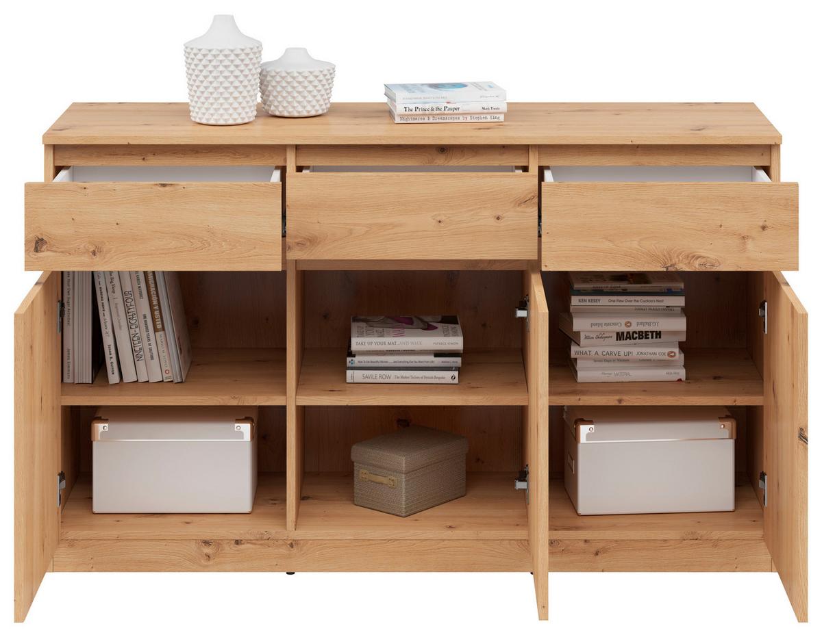 Kommode in Eiche Artisan - Eiche Artisan, KONVENTIONELL, Holzwerkstoff (135/81/42cm) - Mömax