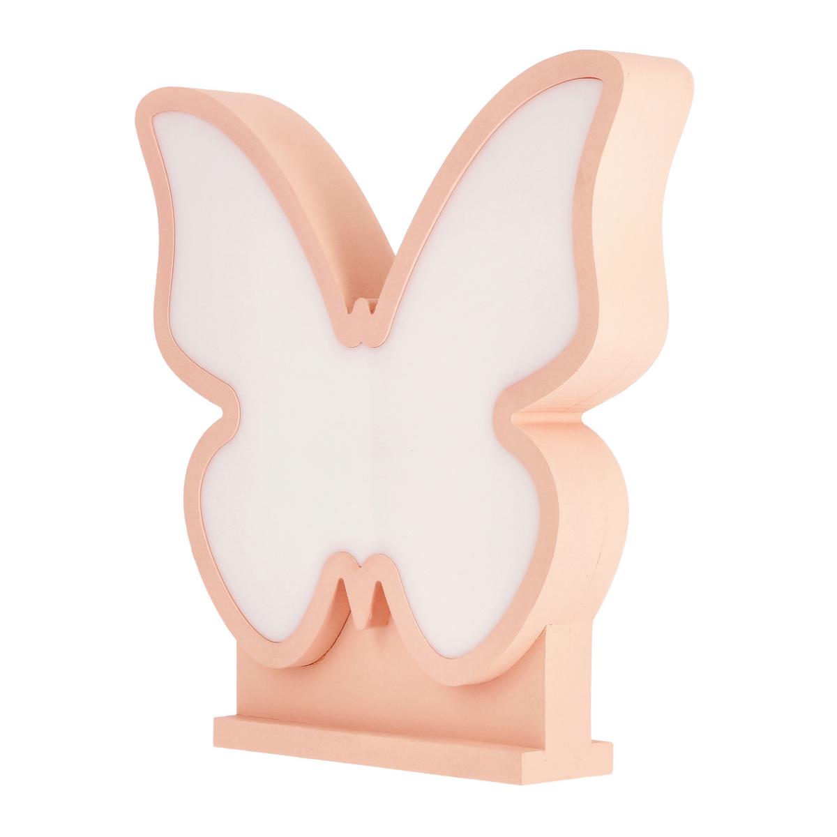 Dječja Stolna Svjetiljka Butterfly - ružičasta, Basics, drvni materijal/plastika (28.5/5/26.5cm)