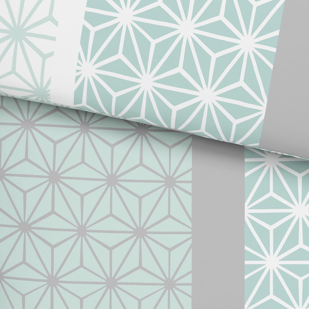 Bettwäsche Selma in Mint ca. 135x200cm - Gelb/Weiß, KONVENTIONELL, Textil (135/200cm) - Based