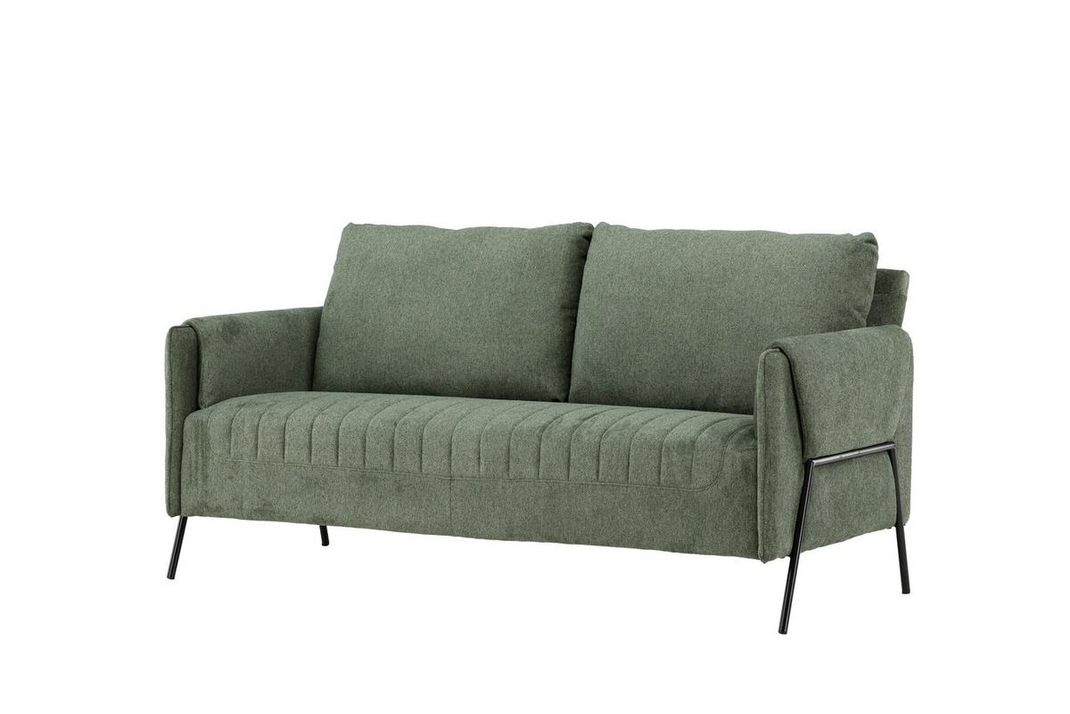 2-Sitzer-Sofa Indigo Grün - Schwarz/Grün, MODERN, Textil/Metall (165/85/77cm) - Livetastic