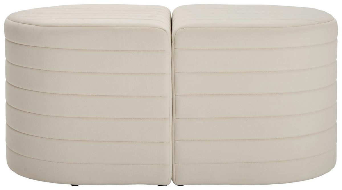SIEDZISKO TWINS - biały/kremowy, Design, materiał drewnopochodny/tkanina (50/50/44/44/50/50cm) - MID.YOU