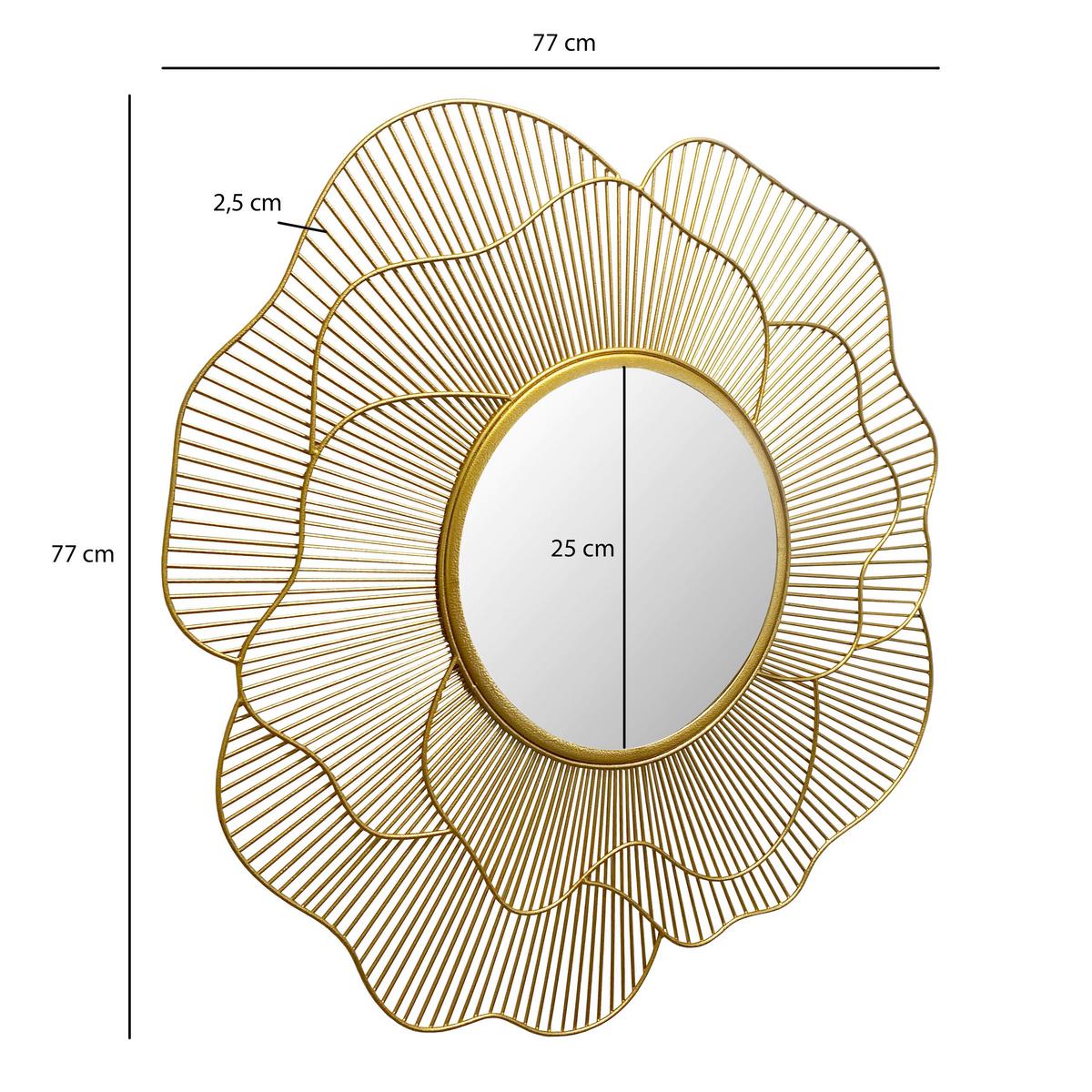WANDSPIEGEL WL7.122 - Goldfarben, Design, Glas/Metall (77/77/2,5cm) - MID.YOU