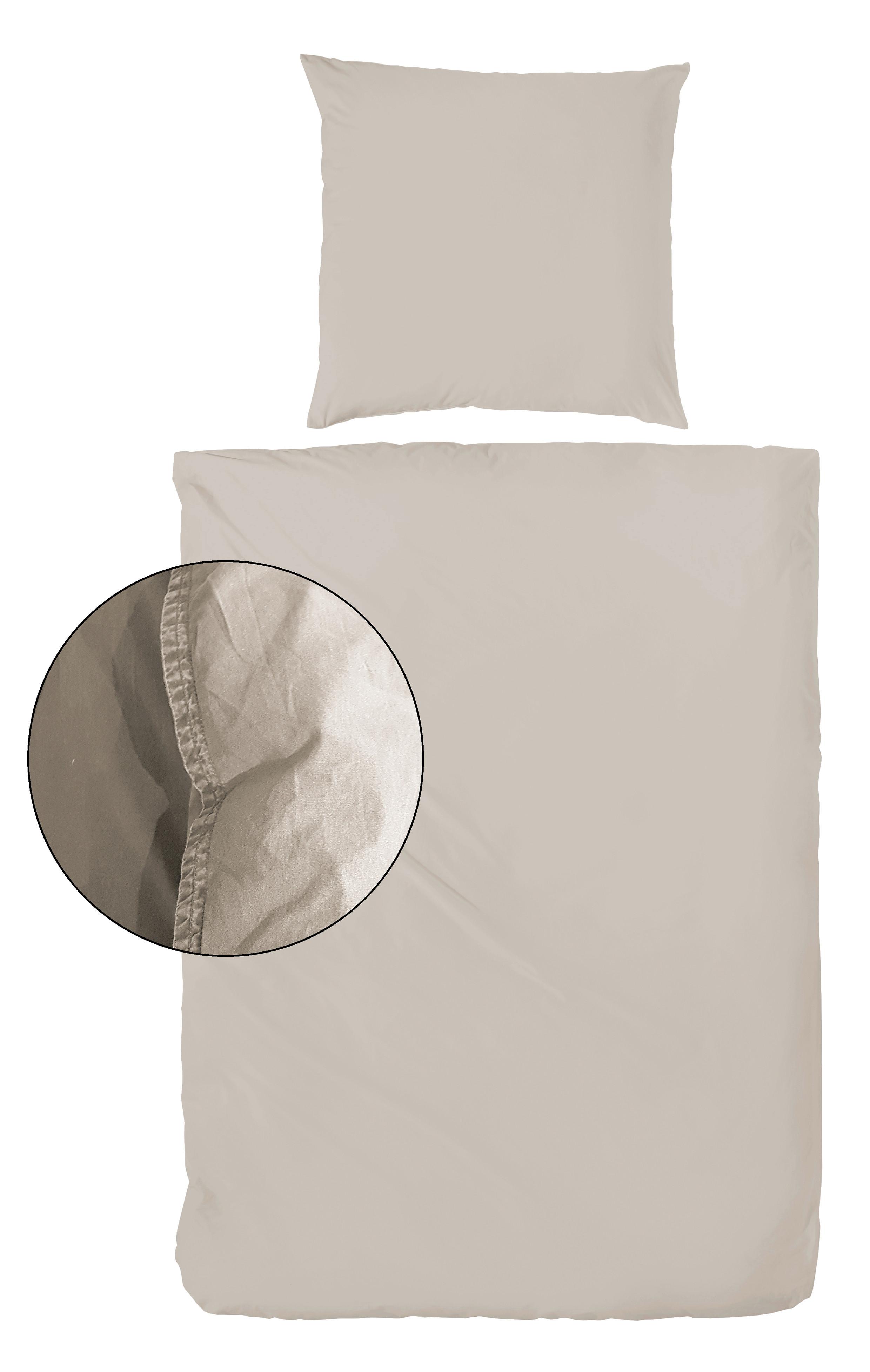 POŚCIEL STONE WASHED - beżowy, Basics, tkanina (155/220cm)