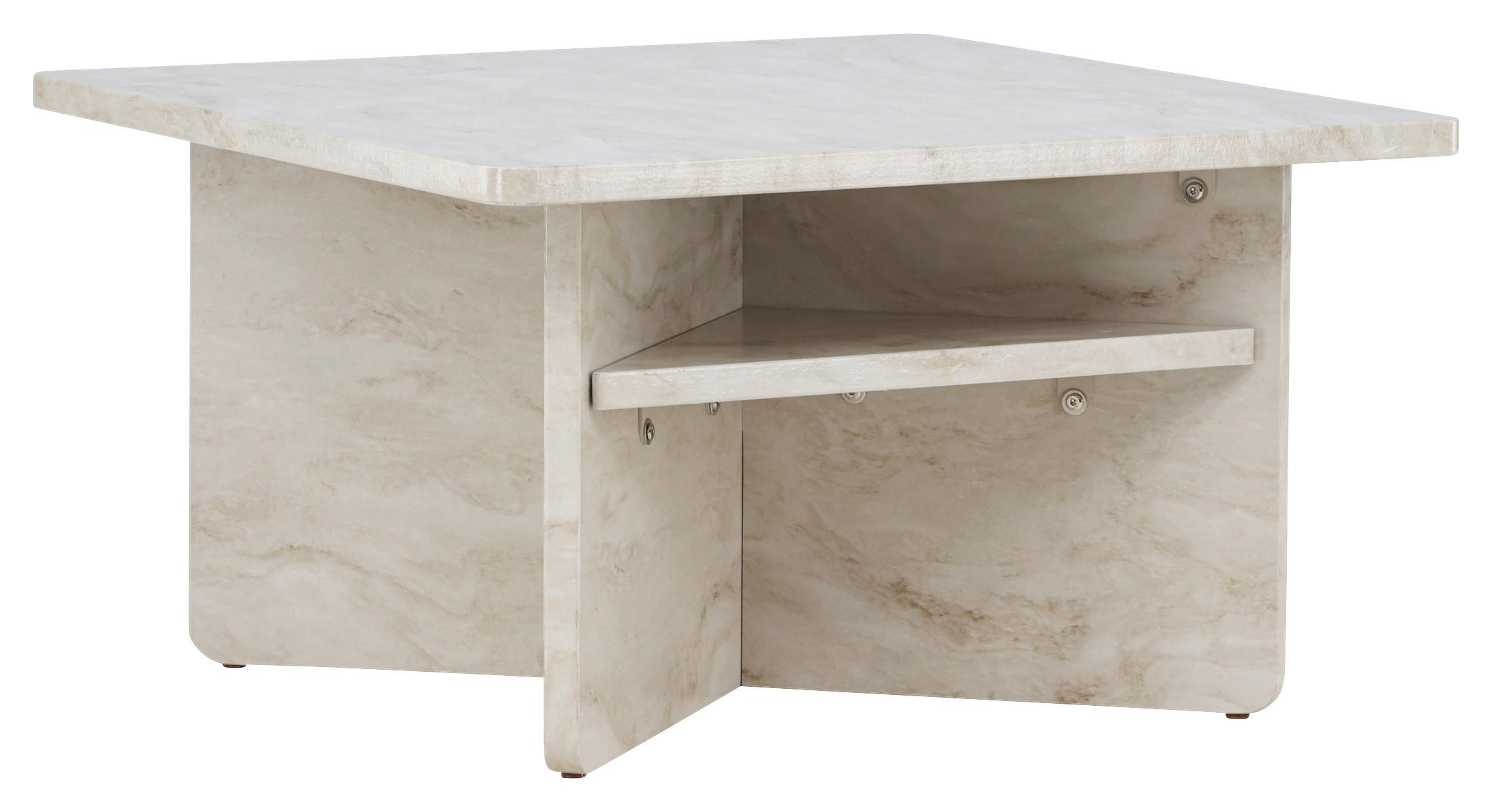 Couchtisch Ålesund ca. 75x75x42 cm Beige - Beige, Design, Holzwerkstoff (75/75/42cm) - Livetastic