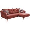 Wohnlandschaft Baggio Koralle Velours - Koralle/Buchefarben, MODERN, Holz/Textil (277/162cm) - Livetastic