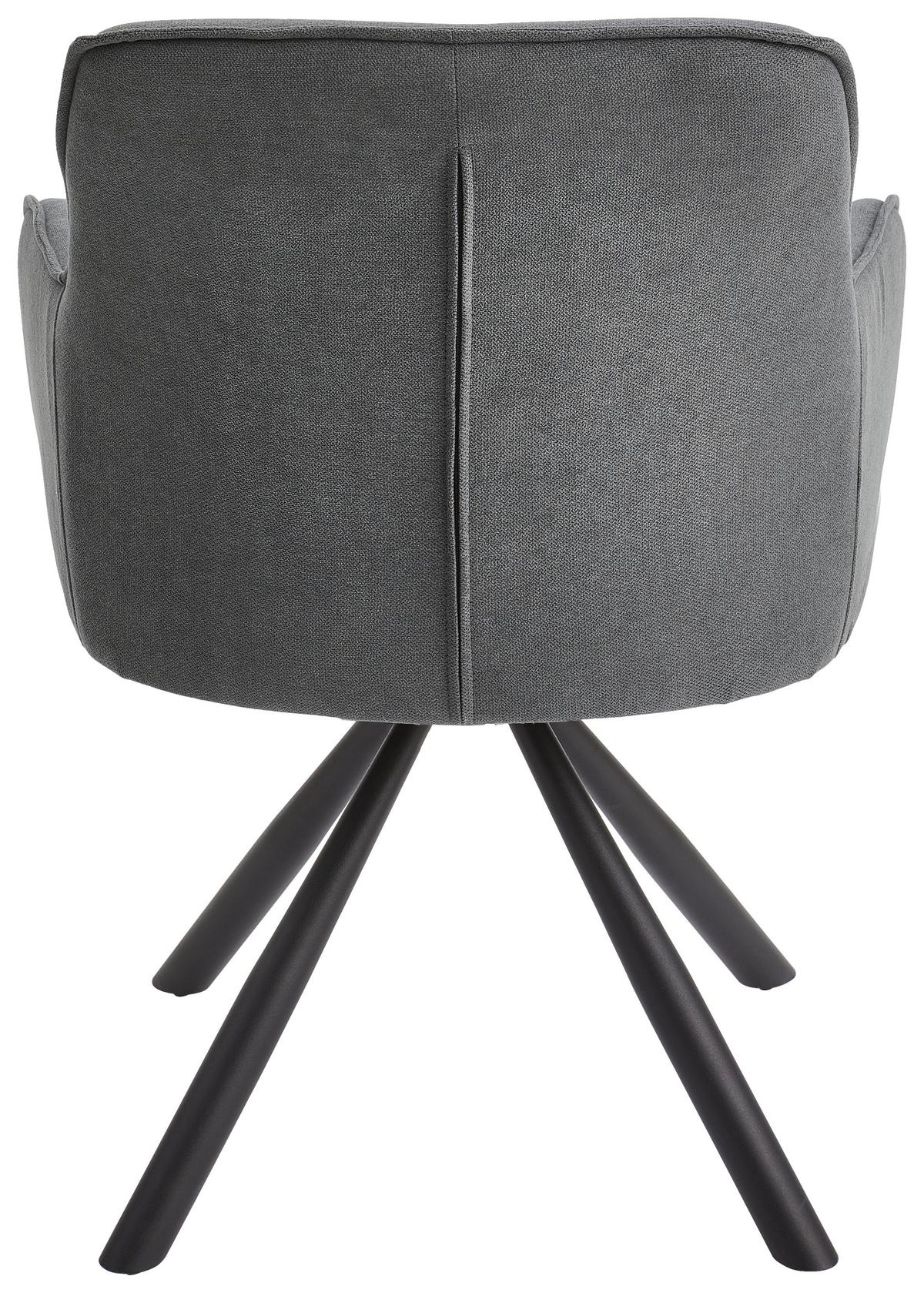 KRZESŁO Z PODŁOKIETNIKAMI ANNA - czarny/szary, Modern, metal/tkanina (62/84/62cm) - Livetastic