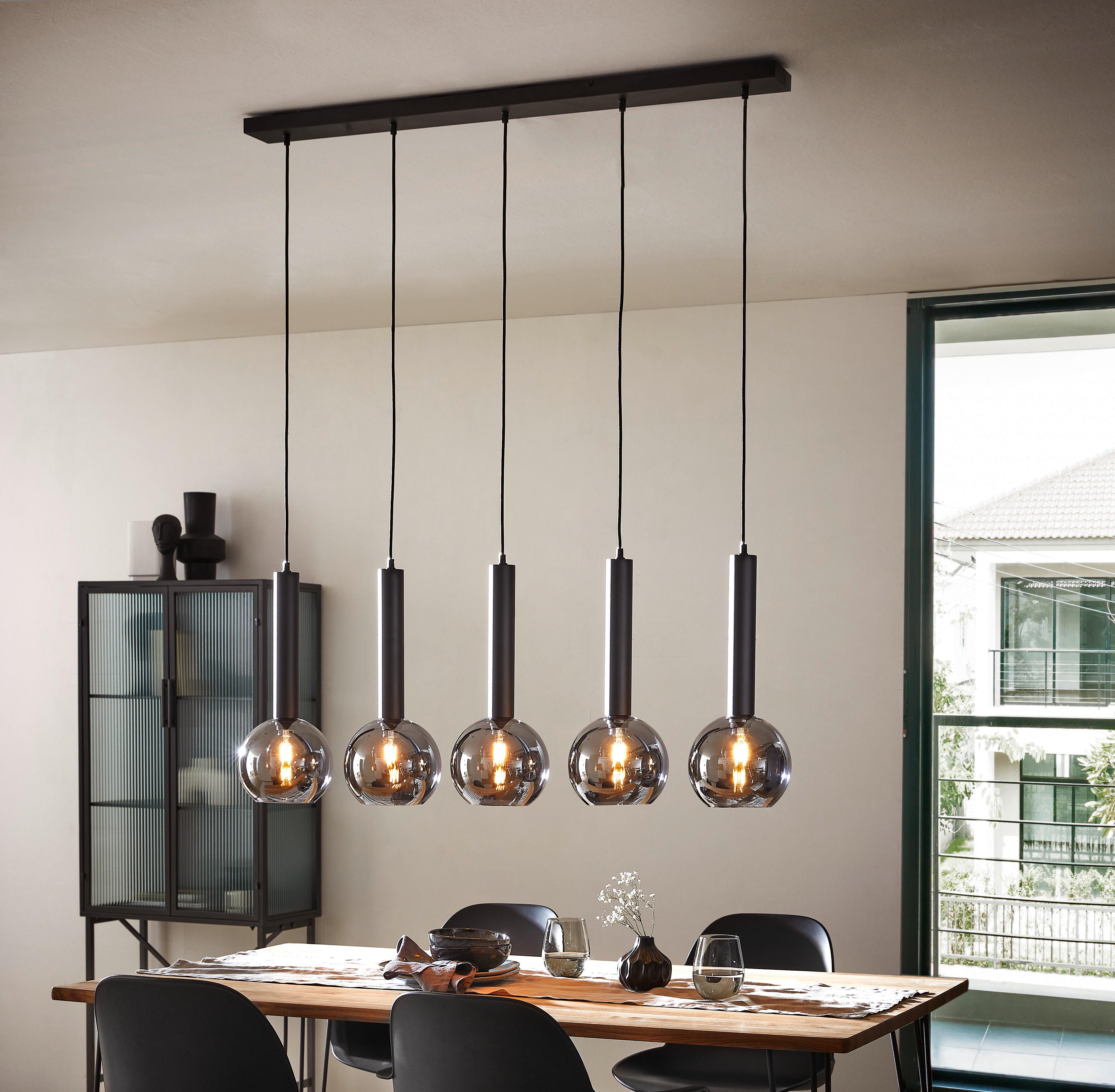 LAMPA WISZĄCA X30115032 HELSINGBORG - czarny, Trend, metal/szkło (115/30/150cm) - Dieter Knoll
