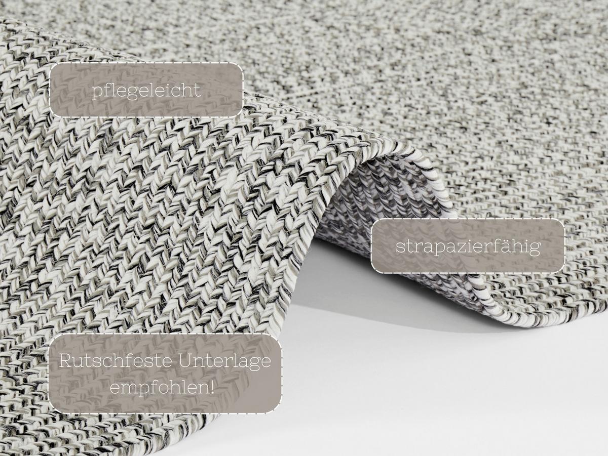 Läufer Trenzado Melange Greige ca. 80x200cm - Greige/Multicolor, Design, Kunststoff (80/200cm)