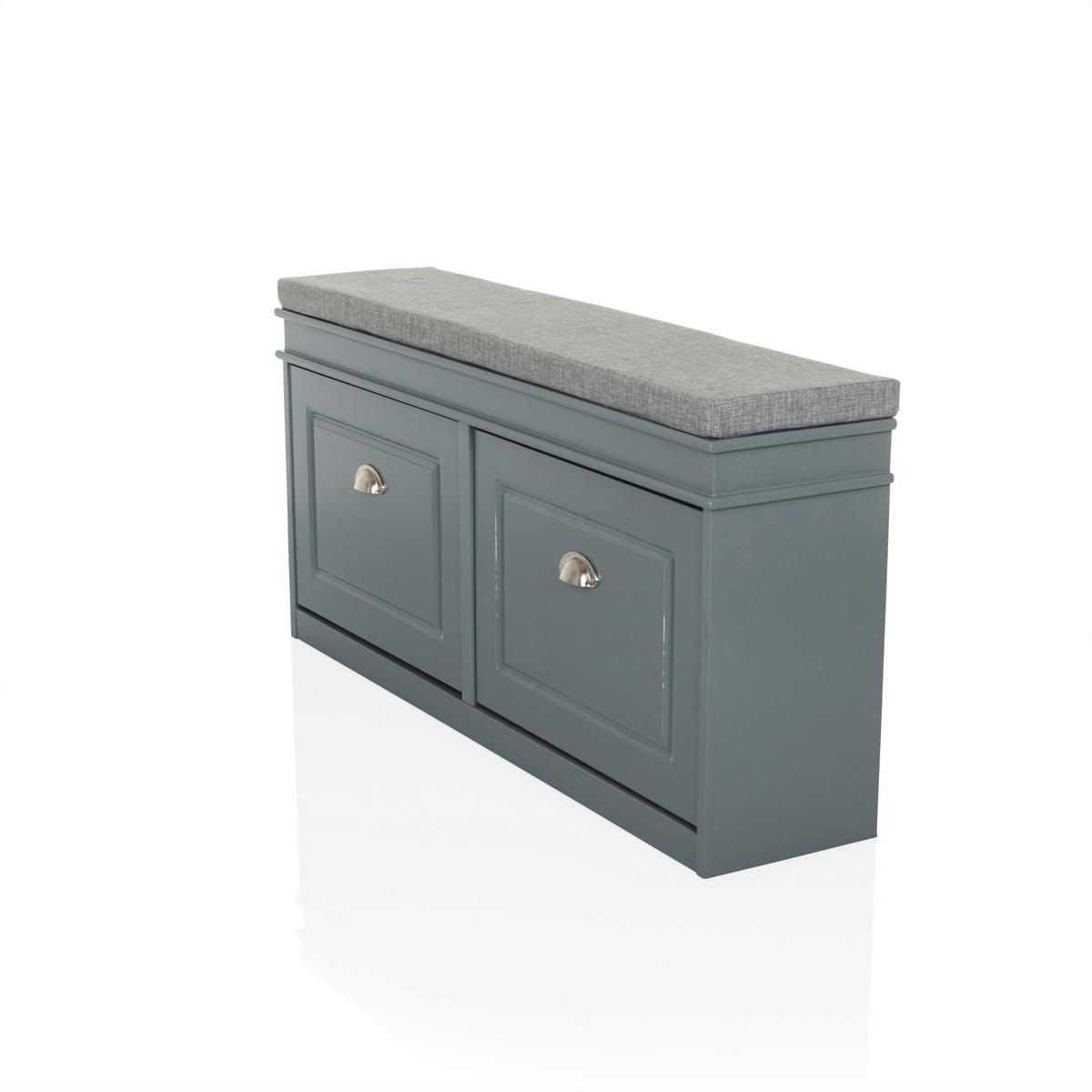 Omara Za Čevlje Estha 2, Siva - srebrne barve/siva, Moderno, kovina/leseni material (104/52/24cm) - MID.YOU