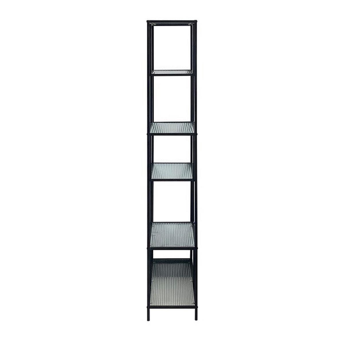 Regal Shine -Exklusiv- - črna, Moderno, kovina/steklo (80/180/30cm) - Mömax