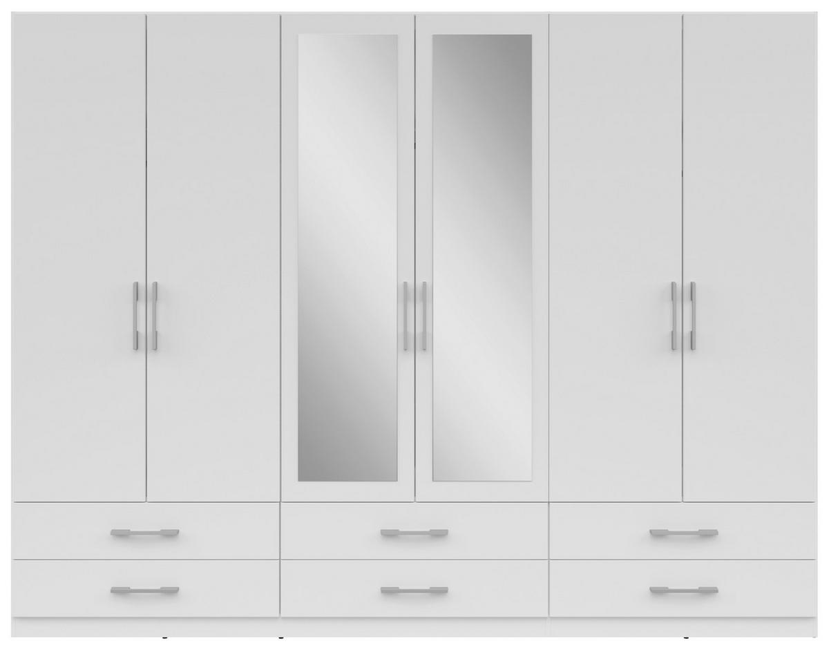 Șifonier HERFORD - alb, Modern, sticlă/material pe bază de lemn (270/210/54cm)