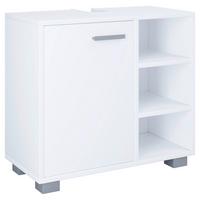 Waschbeckenunterschrank Zalo L ca. 60x55x30 cm Weiß - Weiß/Grau, MODERN, Holzwerkstoff/Kunststoff (60/54,8/30cm) - MID.YOU