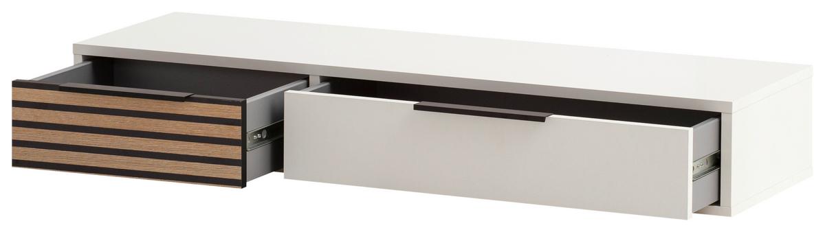 Komoda Loft, Bela, Barva Hrasta - črna/barve hrasta, Design, kovina/leseni material (103,7/16,4/32,1cm) - MID.YOU