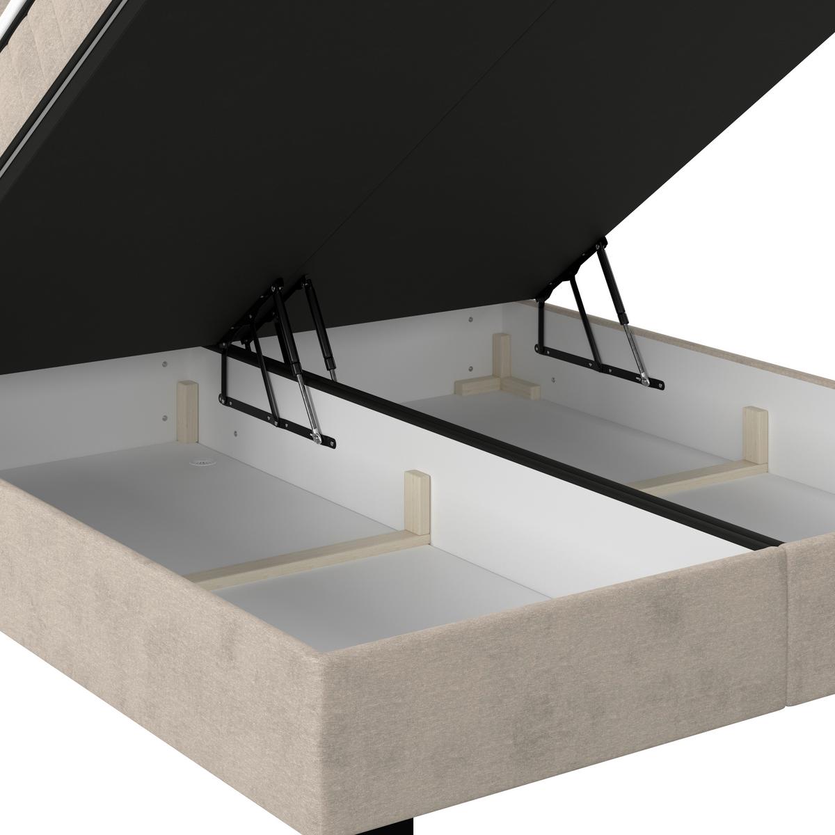 Box Krevet Maya C - boje pijeska/crna, Moderno, drvni materijal/drvo (200/220cm) - Based