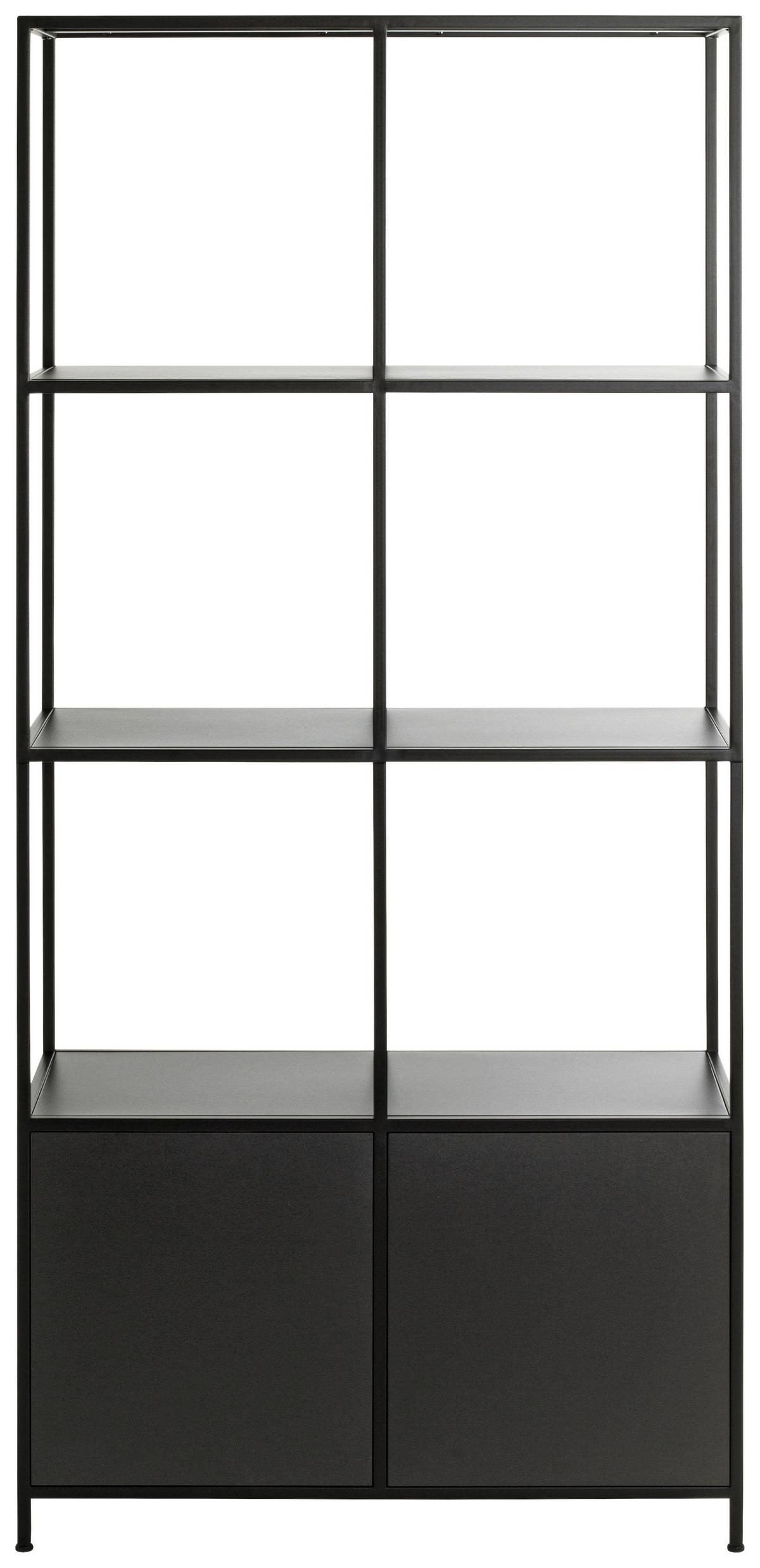 REGAŁ HOUSTON - czarny, Design, metal (80/176/37cm)