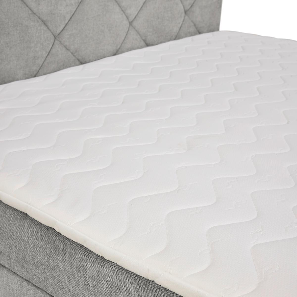 Boxbett Wind Hellgrau ca. 160x200cm - Hellgrau/Schwarz, KONVENTIONELL, Textil/Metall (160/200cm) - Mömax