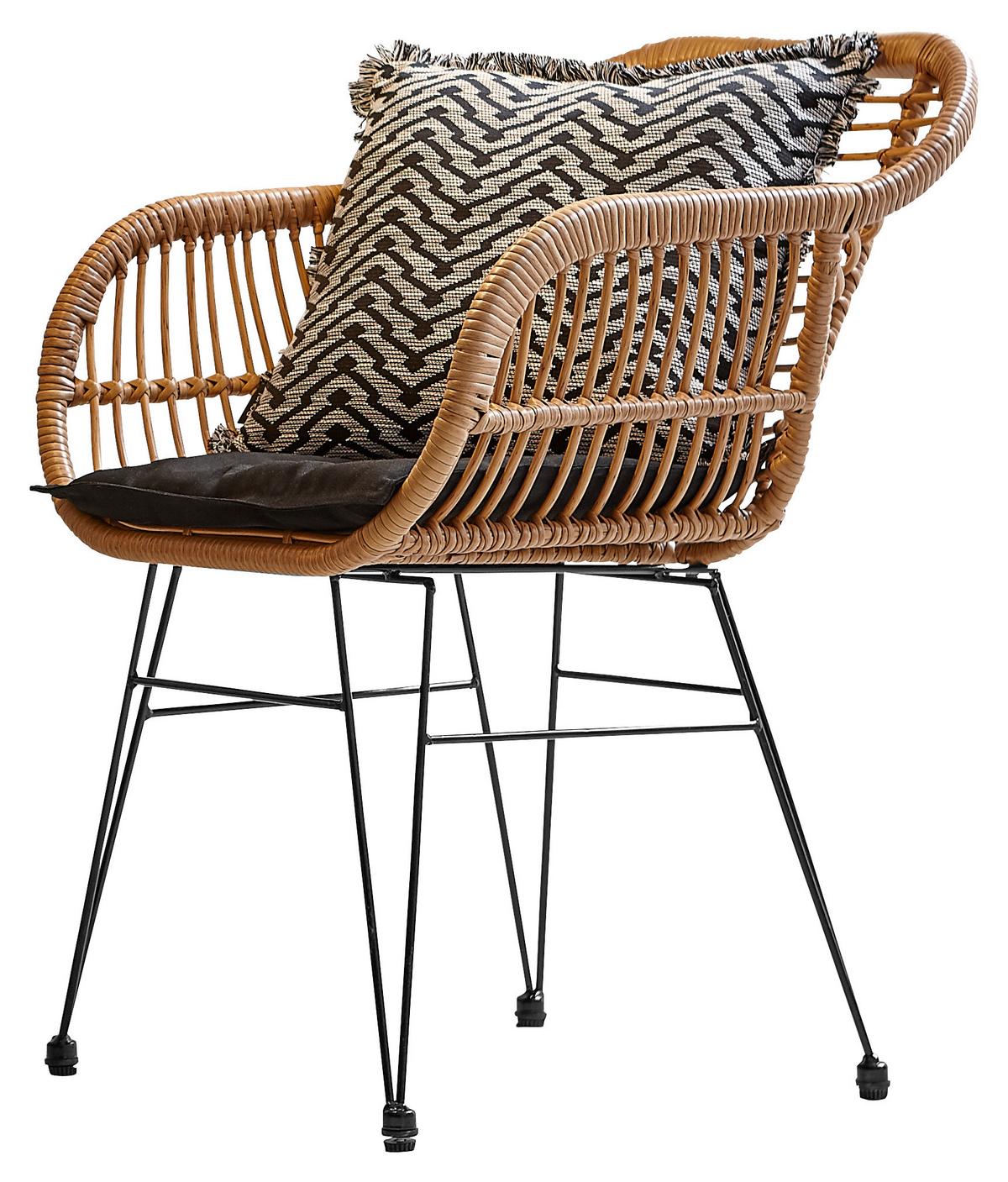 FOTEL OGRODOWY RONDA - antracytowy/kolor naturalny, Konventionell, tworzywo sztuczne/metal (56/81/60cm) - Mömax