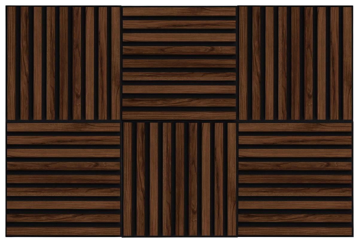PANEL AKUSTYCZNY DP40 - kolor orzecha włoskiego, Design, materiał drewnopochodny/tkanina (40/40/1,8cm) - Xora