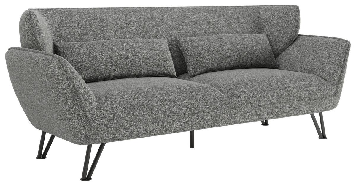 Dreisitzer-Sofa "Medina", grau - Anthrazit, MODERN, Textil/Metall (228/81/89cm) - MID.YOU