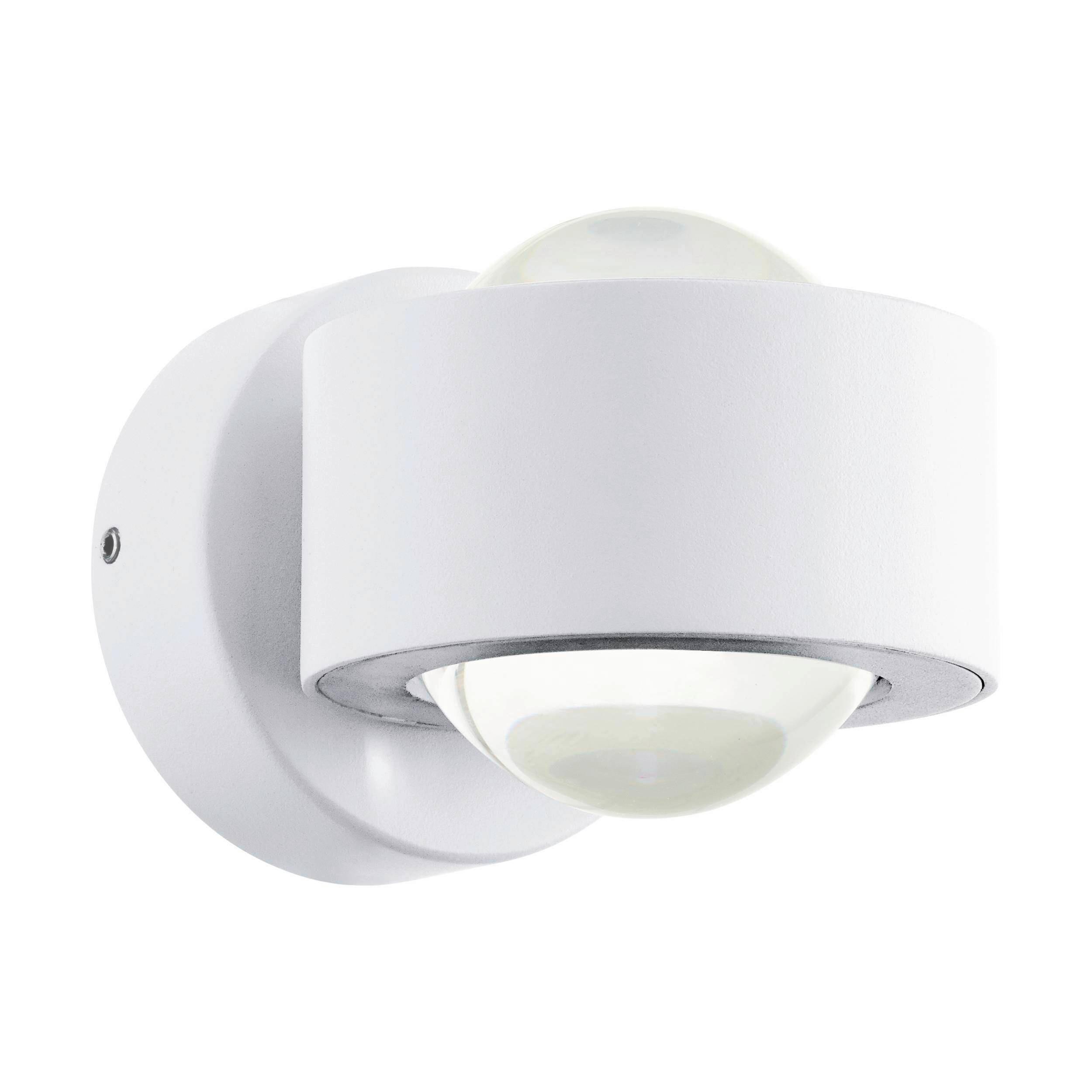 Aussenwandleuchte 98747* Treviolo - Klar/Weiss, Design, Glas/Metall (9/8,5cm) - Eglo