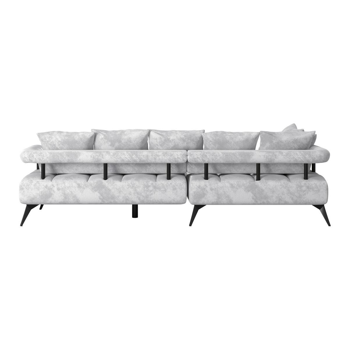 Kutna Garnitura Vanessa New - svijetlo siva/crna, Moderno, tekstil/metal (200/297cm) - Modern Living